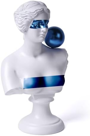 Abstract Sculpture Decor Modern Arts Greek Bust Figurine Table Centerpiece Statue Polyresin Black 13.8 inch