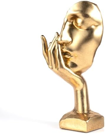 Thinker Statue -Gold Sculptures Modern Home Resin Decor -,12" H Collectible Figurines for Home Office Bookshelf Desktop TV Stand Decorative