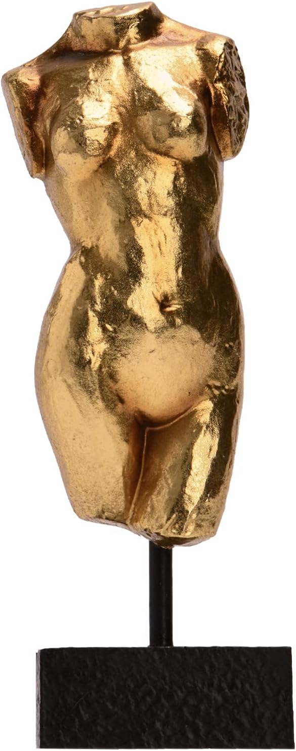 Guichifun Sculptures Home Decor Bust Male Statue - Figure Resin Decoration Modern Gold Decorative Figures Home Art Sculpture Christmas Birthday Gifts for Men&Women 3 X 1.5 X 8.5 Inch