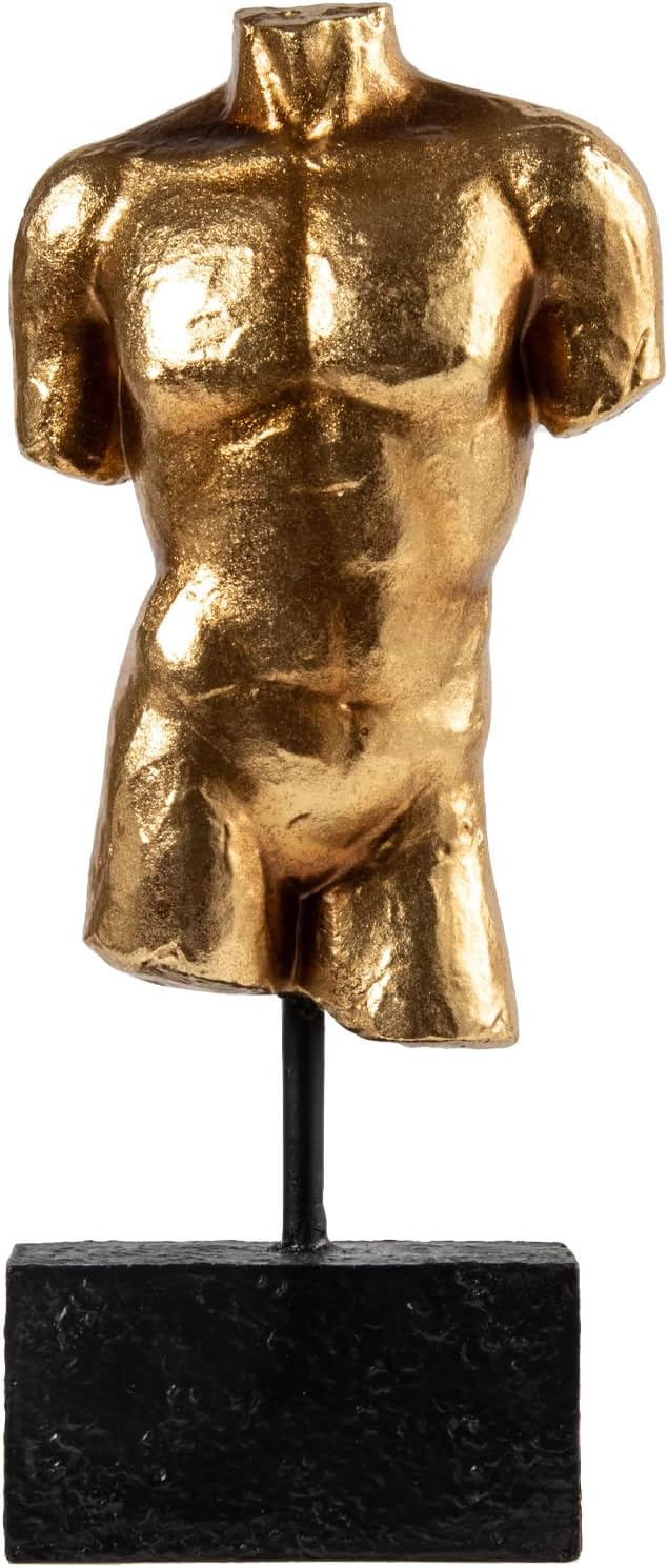 Guichifun Sculptures Home Decor Bust Male Statue - Figure Resin Decoration Modern Gold Decorative Figures Home Art Sculpture Christmas Birthday Gifts for Men&Women 3 X 1.5 X 8.5 Inch