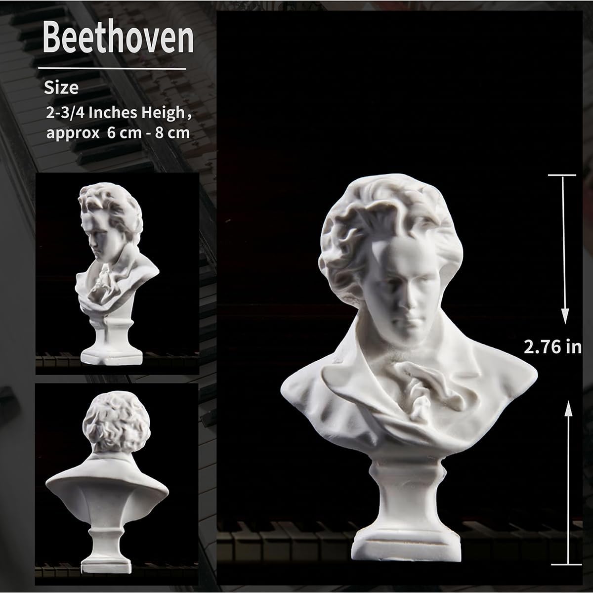Music Composers Classical Mini greek Bust Statue Set of 10 Pcs Resin Figure Famous Artist's Sculpture Baroque to Romantic Era Collectible Figurines Statue Replica for Home Decor & Music Lover Gifts