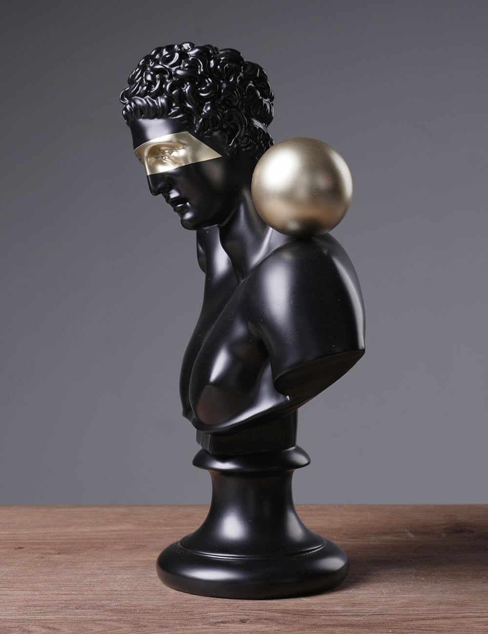 Abstract Sculpture Decor Modern Arts Greek Bust Figurine Table Centerpiece Statue Polyresin Black 13.8 inch
