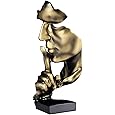 Thinker Statue -Gold Sculptures Modern Home Resin Decor -,12" H Collectible Figurines for Home Office Bookshelf Desktop TV Stand Decorative