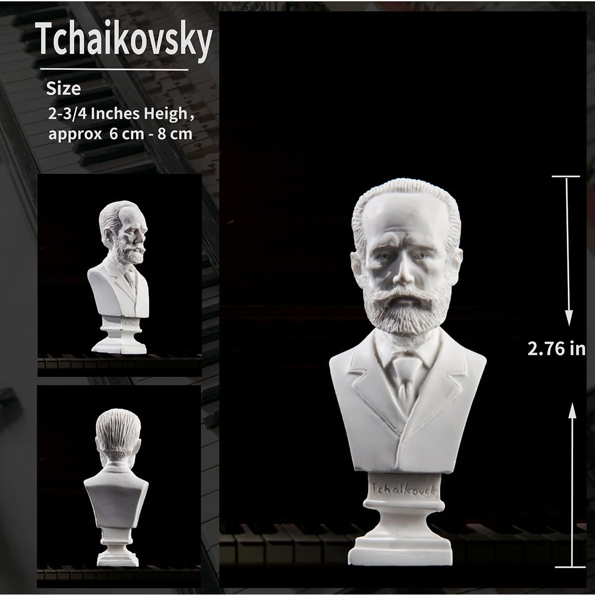 Music Composers Classical Mini greek Bust Statue Set of 10 Pcs Resin Figure Famous Artist's Sculpture Baroque to Romantic Era Collectible Figurines Statue Replica for Home Decor & Music Lover Gifts