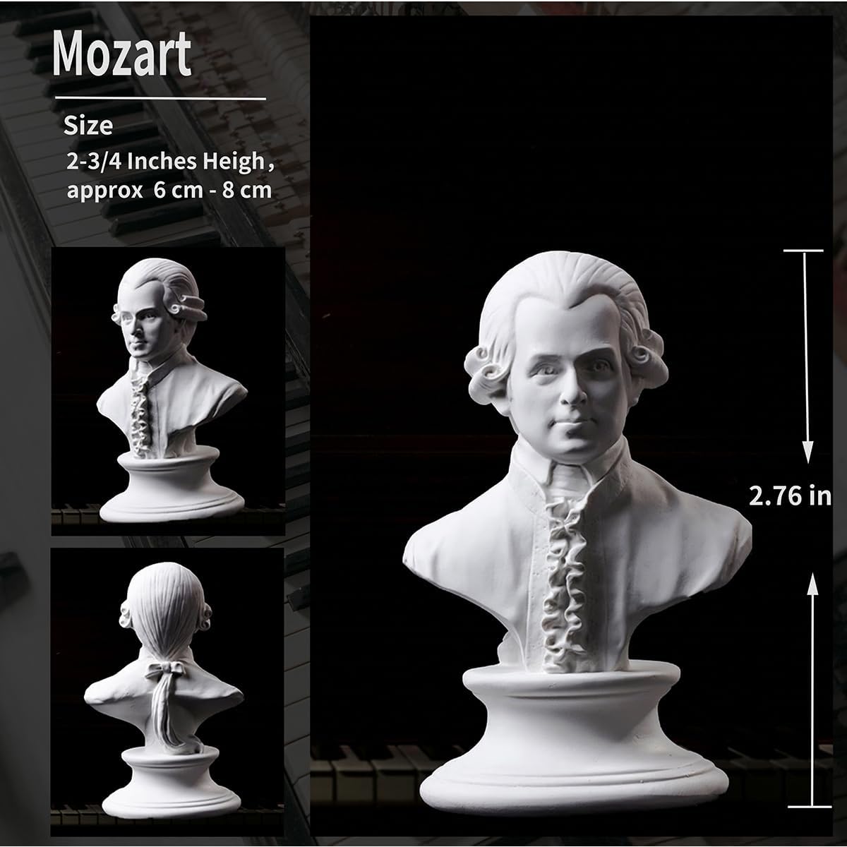 Music Composers Classical Mini greek Bust Statue Set of 10 Pcs Resin Figure Famous Artist's Sculpture Baroque to Romantic Era Collectible Figurines Statue Replica for Home Decor & Music Lover Gifts