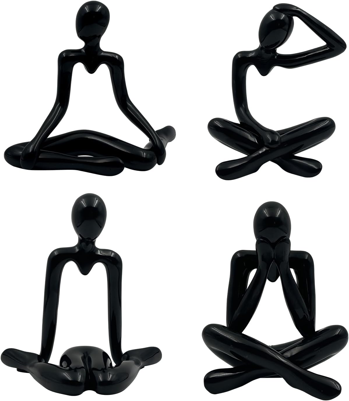 4PCS Thinker Style Abstract red Statue, Modern Simple ABS Abstract Sculpture Decor, for Home Living Room, Restaurant, Office, Bookshelf Decoration, Gifts