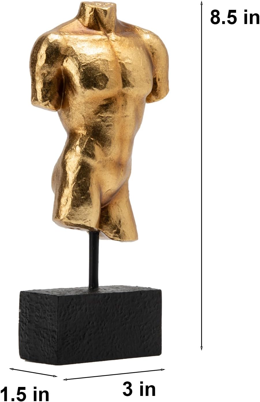 Guichifun Sculptures Home Decor Bust Male Statue - Figure Resin Decoration Modern Gold Decorative Figures Home Art Sculpture Christmas Birthday Gifts for Men&Women 3 X 1.5 X 8.5 Inch
