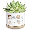 The Golden Girls Sophia Face Mini Ceramic Planter with Faux Succulent | 3 Inches