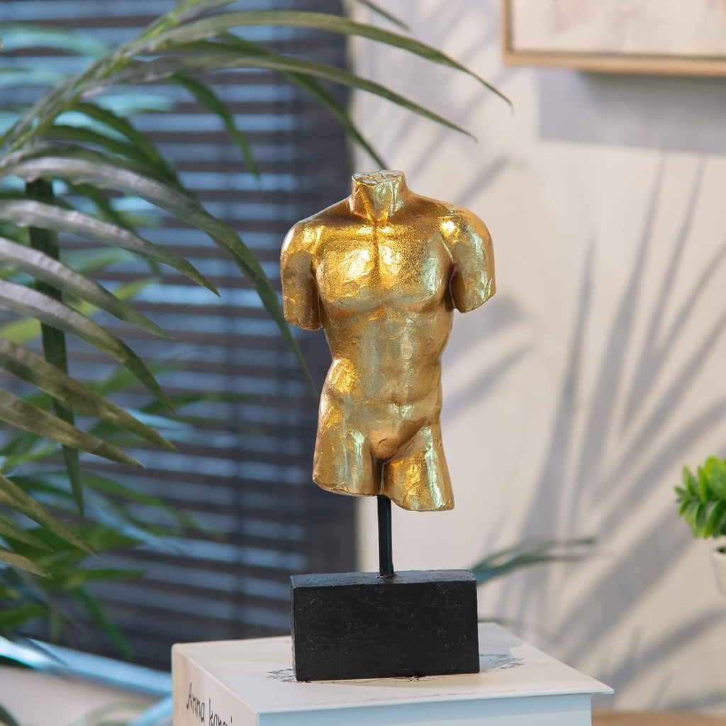 Guichifun Sculptures Home Decor Bust Male Statue - Figure Resin Decoration Modern Gold Decorative Figures Home Art Sculpture Christmas Birthday Gifts for Men&Women 3 X 1.5 X 8.5 Inch