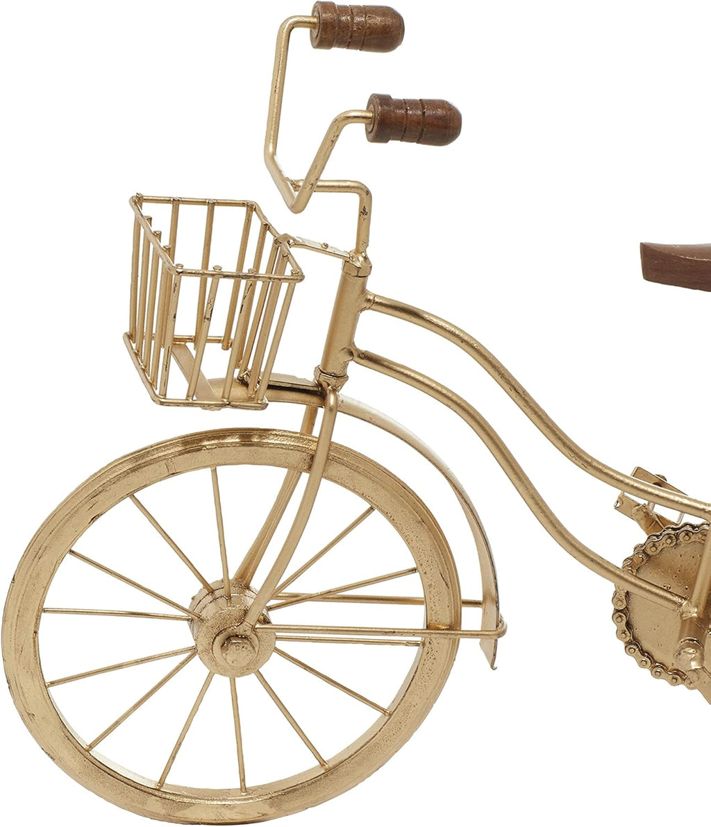 Deco 79 Metal Bike Decorative Sculpture Home Decor Statue, Accent Figurine 19" x 5" x 12", Brown
