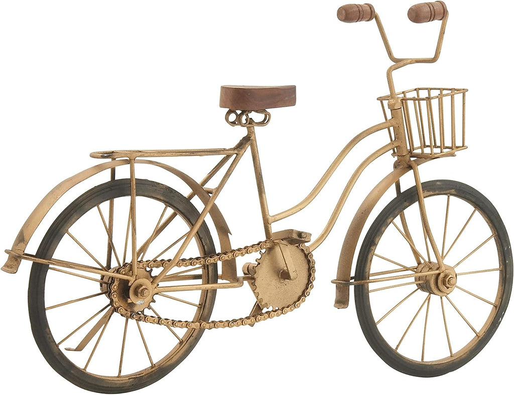 Deco 79 Metal Bike Decorative Sculpture Home Decor Statue, Accent Figurine 19" x 5" x 12", Brown