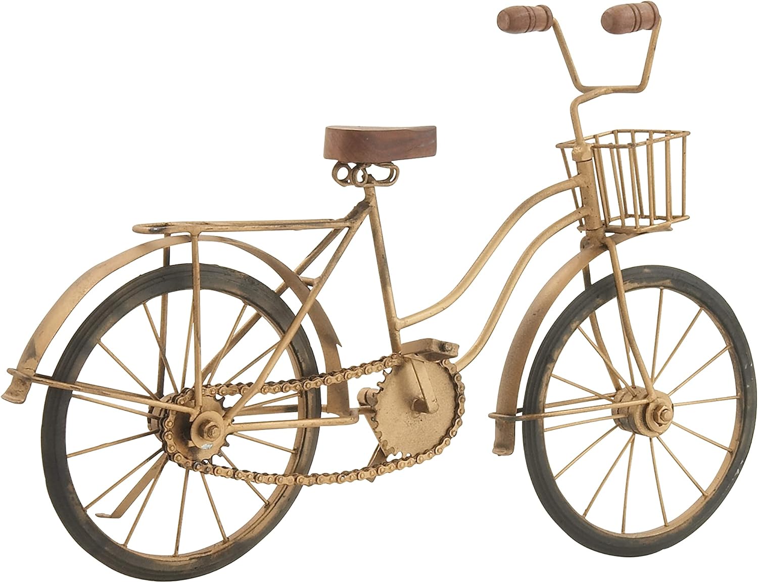 Deco 79 Metal Bike Decorative Sculpture Home Decor Statue, Accent Figurine 19" x 5" x 12", Brown