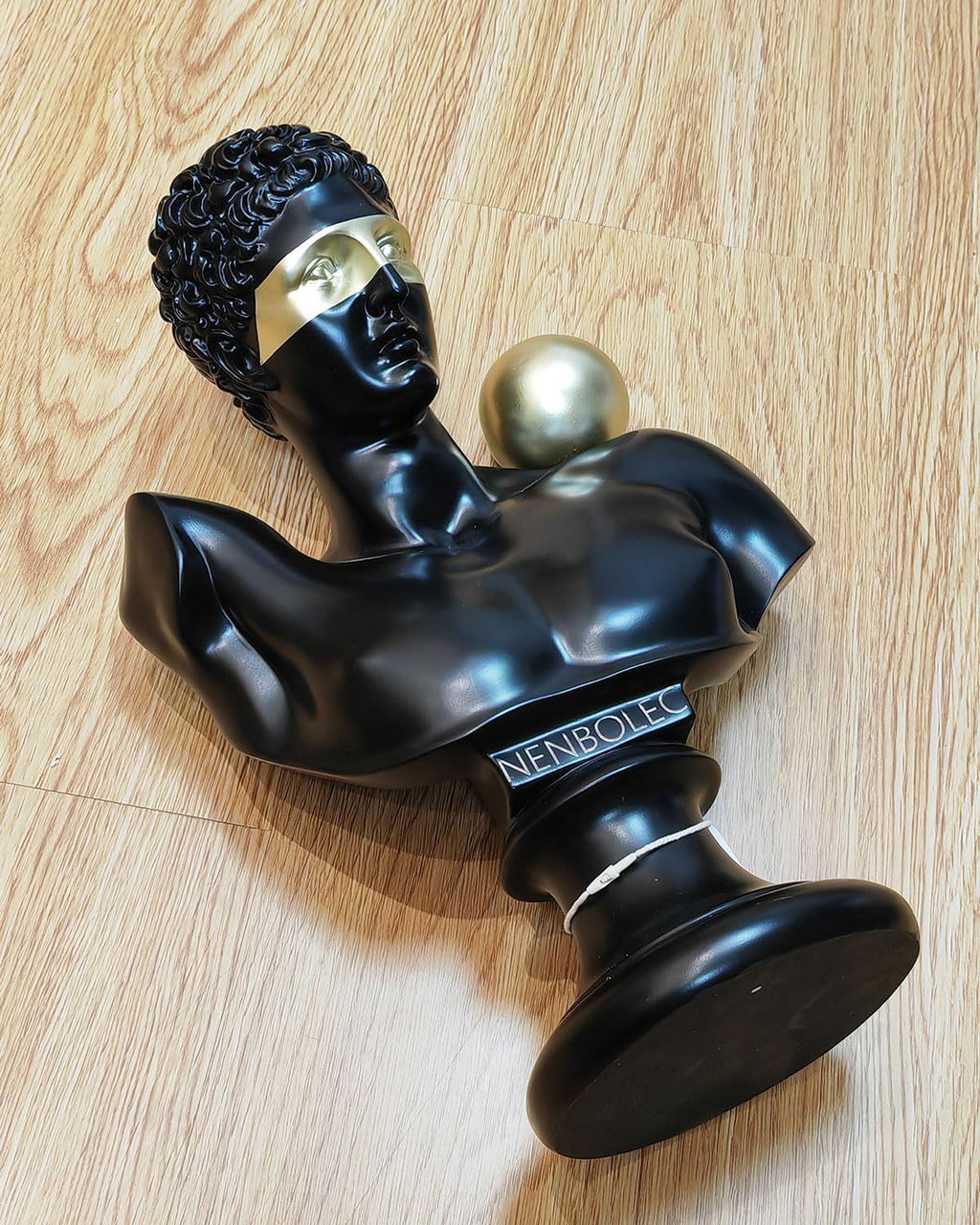 Abstract Sculpture Decor Modern Arts Greek Bust Figurine Table Centerpiece Statue Polyresin Black 13.8 inch