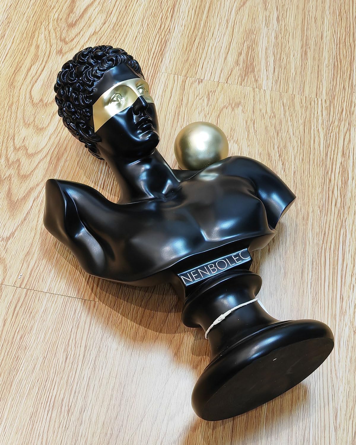 Abstract Sculpture Decor Modern Arts Greek Bust Figurine Table Centerpiece Statue Polyresin Black 13.8 inch