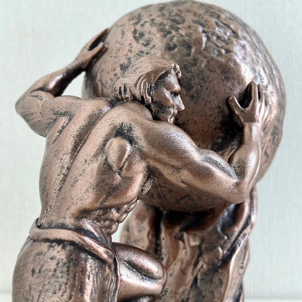 Bronze Sisyphus Statue – Greek Mythology Resin Sculpture 4.5" – Motivational Office Desk Decor, Inspirational Home Decoration, Unique Figurine Art Gift for Entrepreneurs & High Achievers