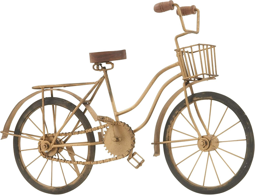 Deco 79 Metal Bike Decorative Sculpture Home Decor Statue, Accent Figurine 19" x 5" x 12", Brown